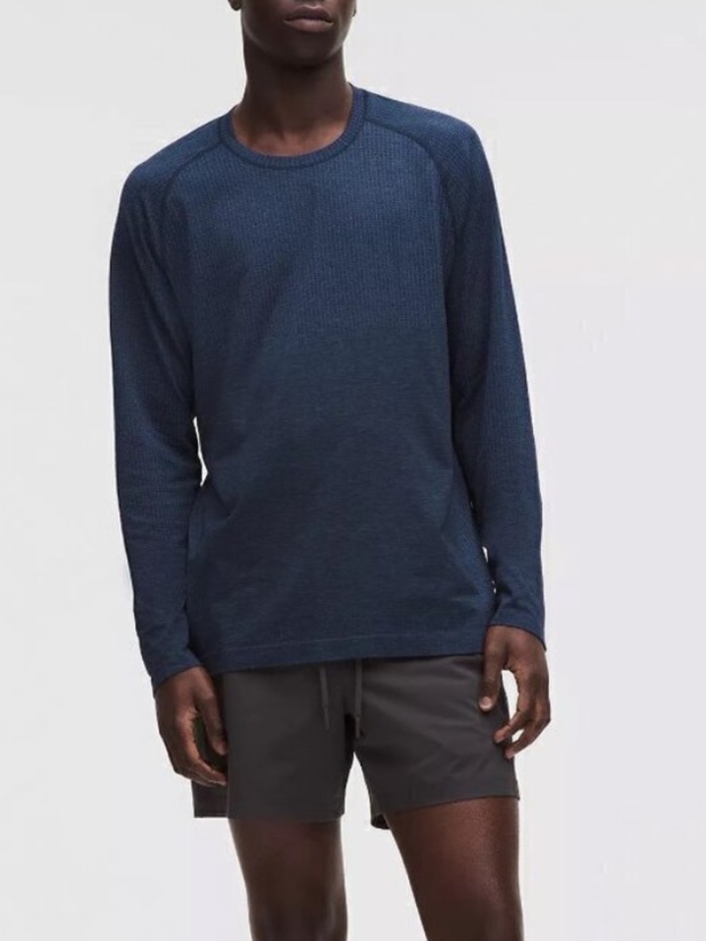 LULULEMON L Navy Metal Vent Tech Long Sleeve Shirt Seamless Breathable Mesh